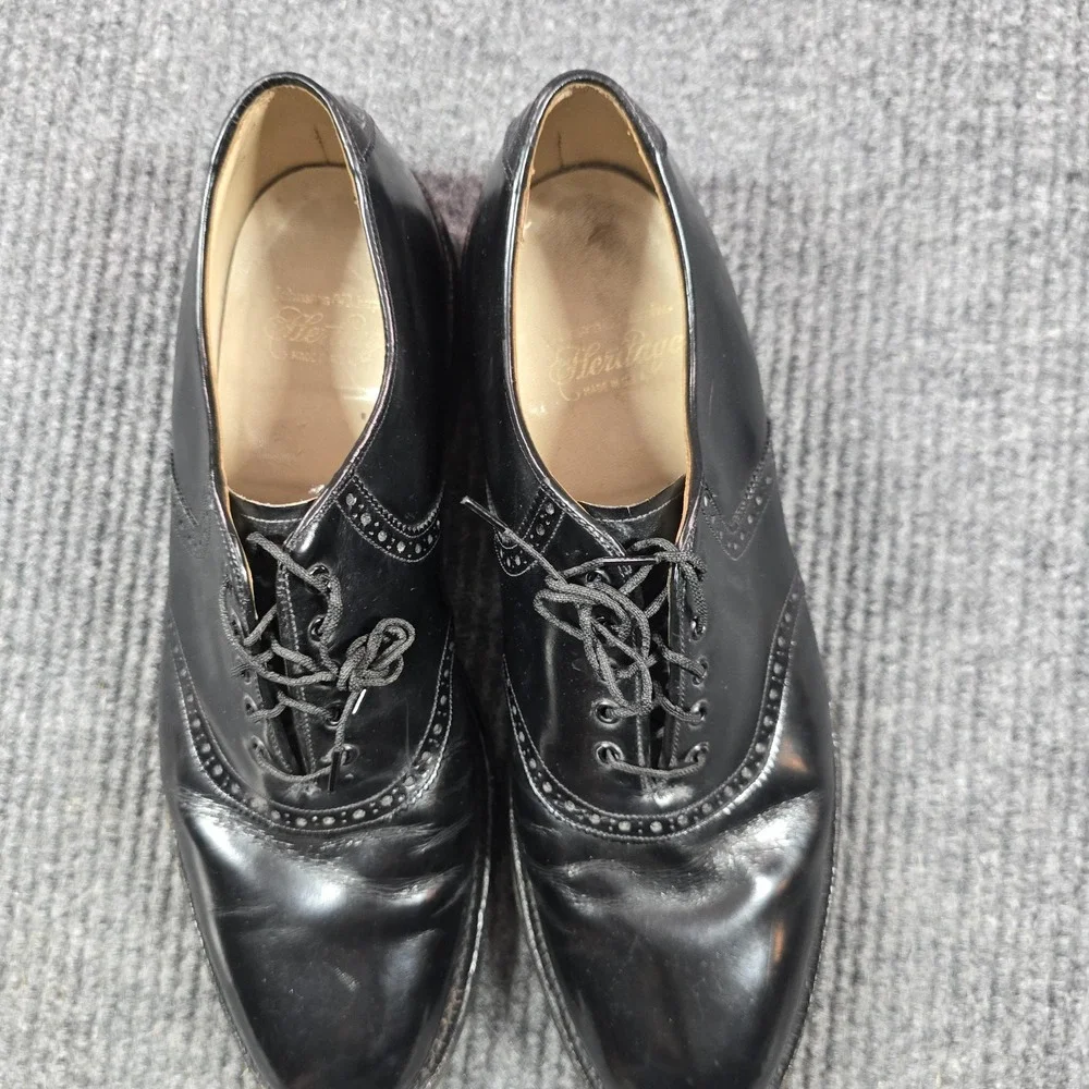 Johnston‎ & Murphy Shoes Mens Size 11.5 B Narrow Black Wingtip Oxford 20534